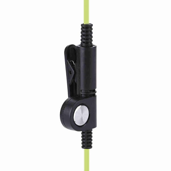 2 Colors 2-Pin Earphone PTT Walkie Talkie Headset Flat Cable Earpiece Microphone Headphone (Green)