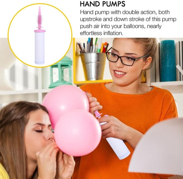 Double Action Hand Pump with Hard Air Pump for Balloons and Exercise, Easy Inflation