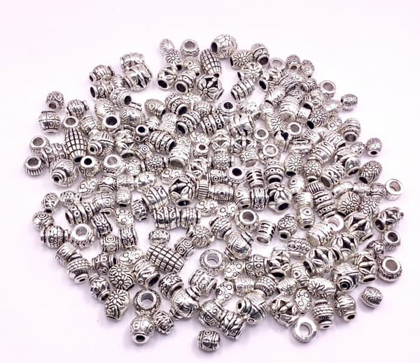 100g Silver Spacer Beads Round Antique Tibetan Spacer Beads Meta