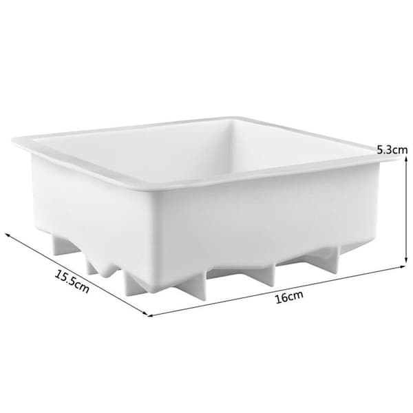 Diamant Firkantet Silikoneform, Bageform, Chokoladeform, Mousseform Vit white