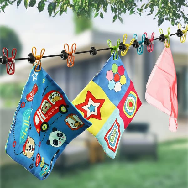 Retractable Portable Clothesline — A Travel Accessory — Includes 12 Clothespins