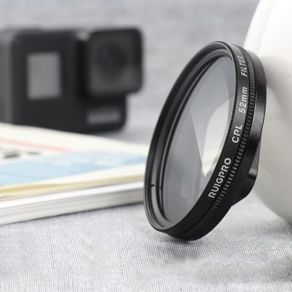 RUIGPRO för GoPro HERO 7/6 /5 Professionellt 52mm CPL-linsfilter med filteradapterring och objektivlock