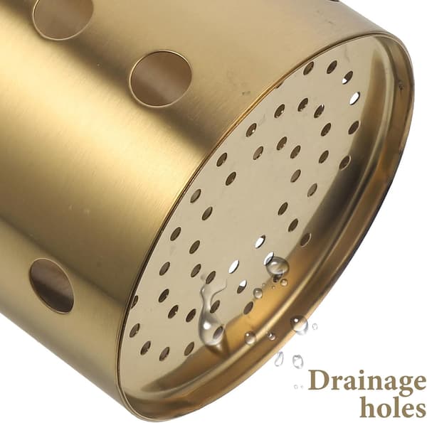 2 Pcs Stainless Steel Chopsticks and Utensil Holder, Round Shape