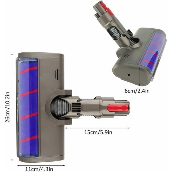 Replacement Soft Roller Head Floor Brush for Dyson V7 V8 V10 V11 V15 Vacuum Cleaner with LED Headlights