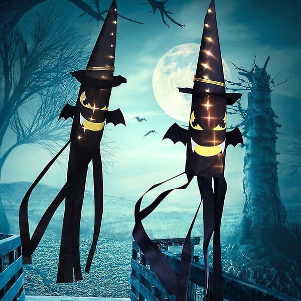 Halloween Dødninghode Vindsekk Dekorasjon, Halloween Dekorative Lys Dødninghode Skjelett Lykter