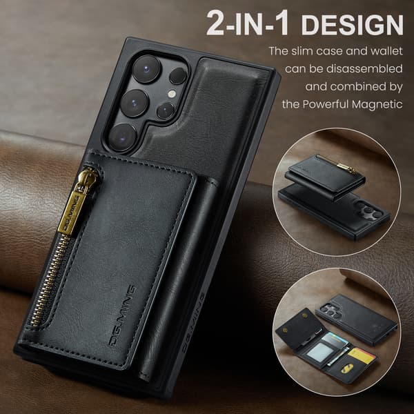 Samsung S24 FE etui med RFID-beskyttelse / Magnetisk pung-etui med kortholder