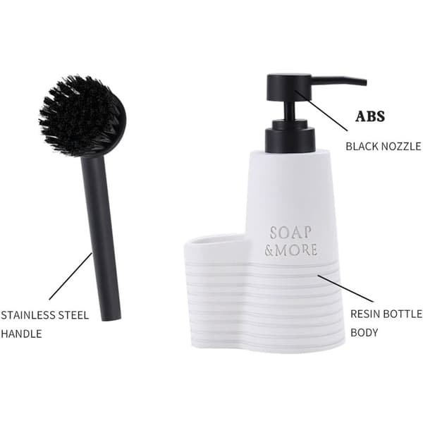 Kitchen Dish Soap Dispenser with Cleaning Brush