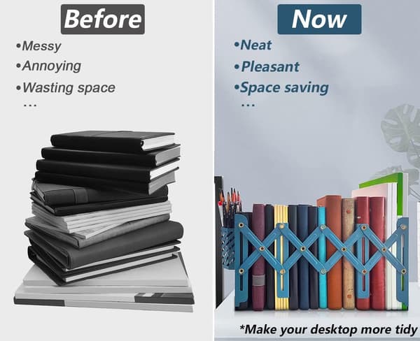Bokstöd för pärmar, referensböcker, arbetsböcker, mappar, skåporganisation och anteckningsböcker (19*15*10cm)