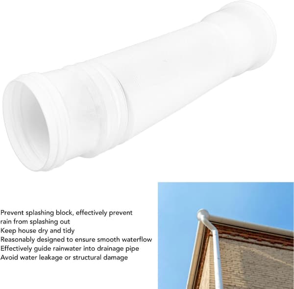 Flexible Downspout Extender for Gutters, Downspout Extender Diverter PE Extendable Drainage Extender, 50 to 150 cm (White)