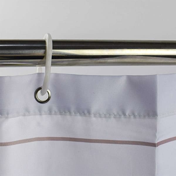 Oppusteligt bruseforhæng til sommerpiger, poolflyder, strand, sol, ferie, 100 % polyester, badeværelsesindretning med 12 kroge, rustfrit metalknaphul