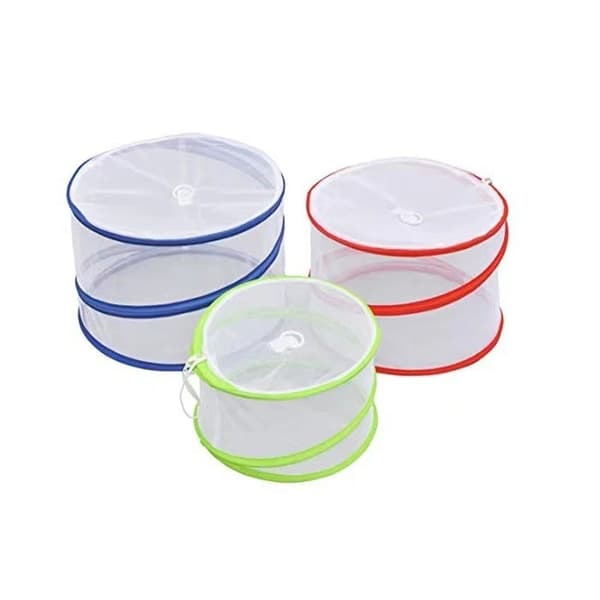 3 Mattskydd Mesh Pop-Up Fruktkorgar, Hopfällbara Mattskydd - 3 Storlekar (1 Stor, 1 Medium, 3 Små) - Mattskydd
