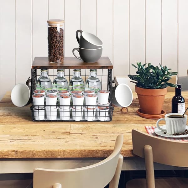 Wall Mounted Fruit Basket (30*15.5*21.6 cm), Stackable Wall Mounted Fruit Basket, Kitchen Vegetable Rack, Metal Fruit Basket, Black_yu