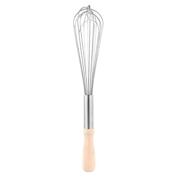 Visp i rustfritt stål med trehåndtak for baking
