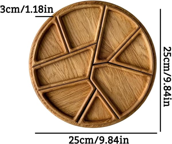 Food Tray with Removable Compartments, Charcuterie Board, Home Decor, for Pantry/Kitchen/Breakfast/Coffee Table