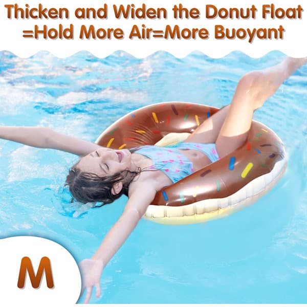 Donut baderinge til voksne og børn, oppustelige donut baderinge til sommer, sommerpool- eller strandlegetøj