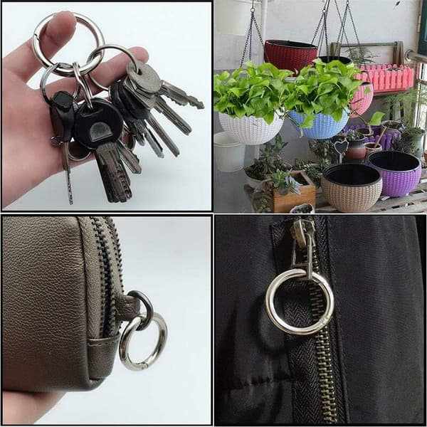 Bag Hook, 30 Pieces Round Carabiners, Mini Spring Loop Round Carabiner 20mm Keychain Hooks