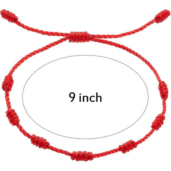 6 st sommarknutarmband rött armband röd tråd justerbart Kabbalah rött knutarmband amulett