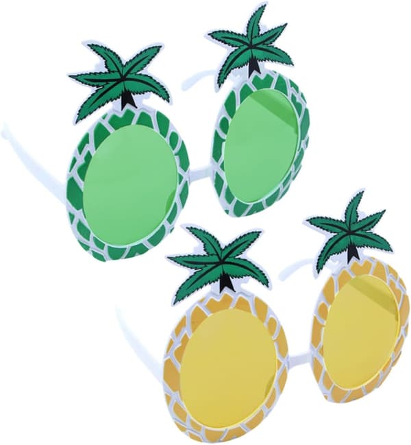 2 stk hawaiiske ananasformede solbriller tropiske luau-festbriller