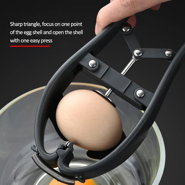 Eggåpner i rustfritt stål, eggseparator, enkel eggeskallskjærer, eggknekker for rå eggehvite, separatorverktøy, håndholdt