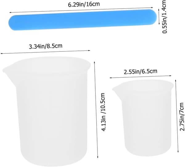 5 st epoxihartsblandningssats silikonmätkoppar (100 ml x 2, 250 ml x 1) och silikonrörpinnar