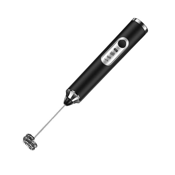 Cordless Handheld Electric Egg Beater, Milk Frother for Coffee, Baking, Kitchen, Black