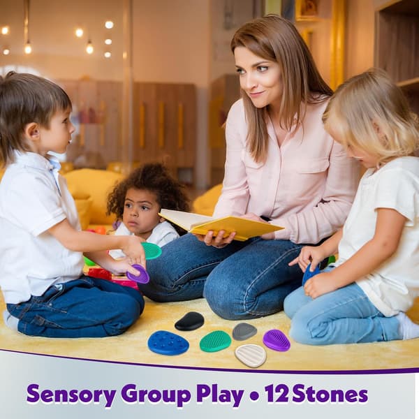 12-pack texturerade sensoriska orosstenar, lugnande fidgetleksaker för barn och vuxna med autism, stresslindring, klassrumspriser för studenter 12 st 12pcs