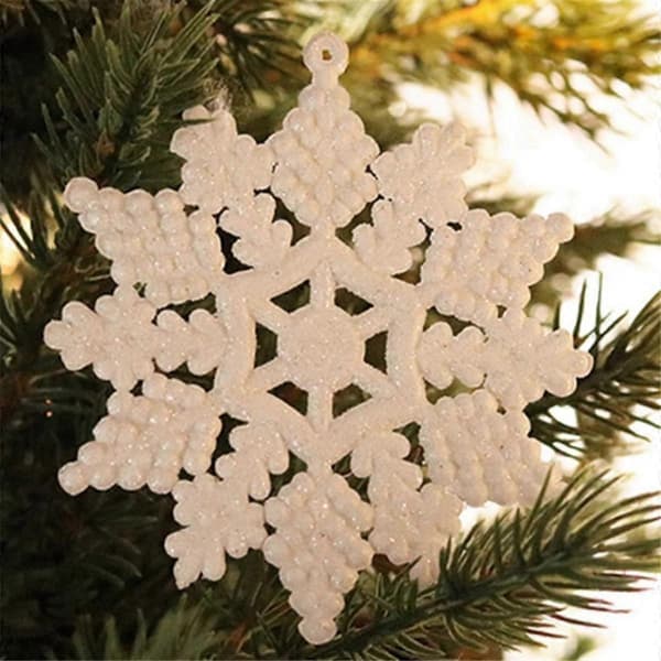 40-pack Glitter Snowflake Christmas Tree Ornaments Christmas Tree Hanging Decoration Atmosphere Charm Home