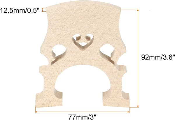 1/2 Cello Bridge Lønnetre for erstatningsinstrumentdeler, pakke med 2 Orange SQUARE