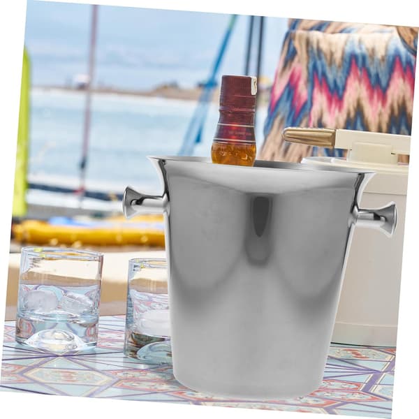 Thickened 3L Stainless Steel Ice Bucket with Cone Shape for Bar and Wine Chilling