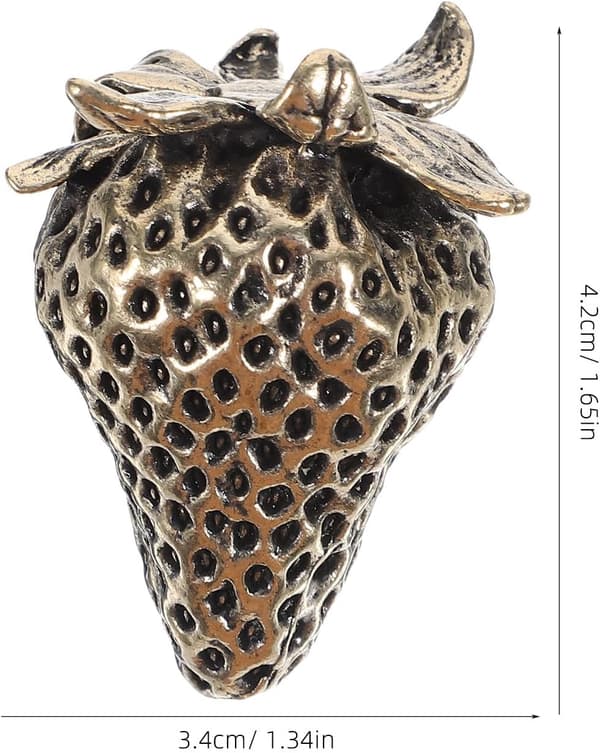 Brass Strawberry Shaped Figurine Flat Bottom Design Without Burrs