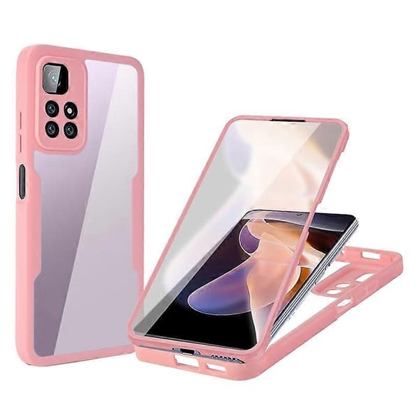 For Xiaomi Redmi Note 11 Pro / Note 11 Pro+ Acrylic + TPU 360 Degree Full Coverage Shockproof Phone Case Pink Pink