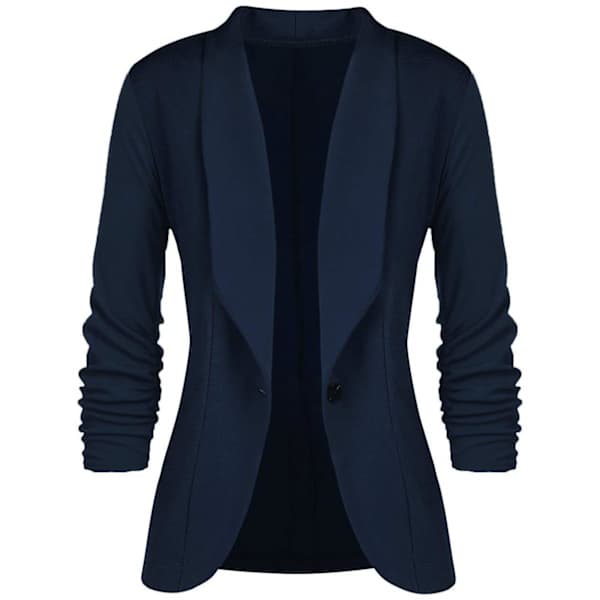 Blazer med jerseykrave, lange ærmer, slim fit, damemode, kort blazer