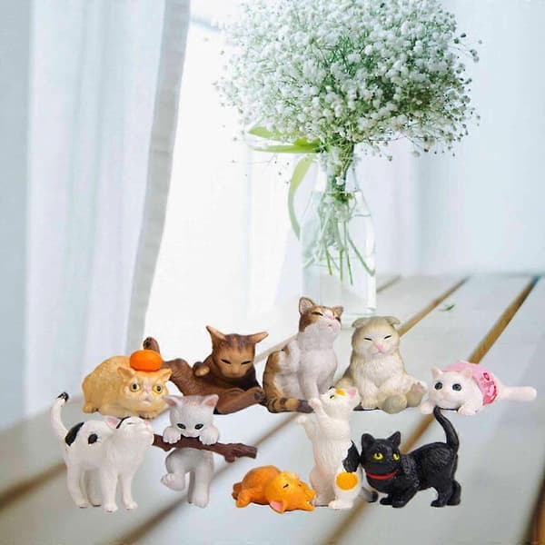 10x Cartoon Adorable Figurines Statues Miniature Figures