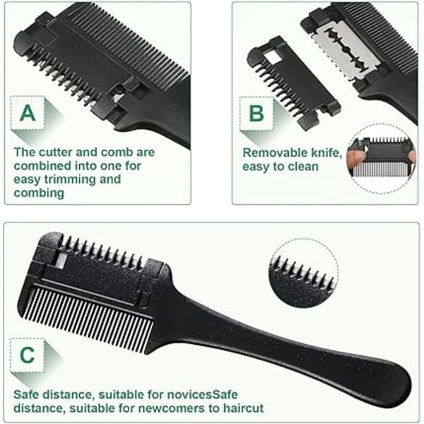 Hair Thinning Razor, Barber Comb, Hair Cutting Razor Comb
