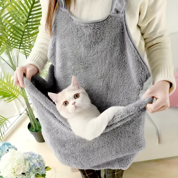 Myk fleece kattesel: Egnet for vinter og sommer, Maskinvaskbar, Ingen batteri, Passer små til store raser [DB] grå One-size grey One-size