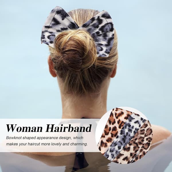 3 stk leopardmønstrede roterende hårbånd for kvinner og vridde sløyfehårbånd Hårklippholder Tilbehør Styling