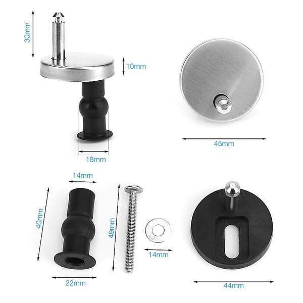 Toilet Seat Hinges Top Fix Fittings Quick Release Hinge Screws Set 2pcs