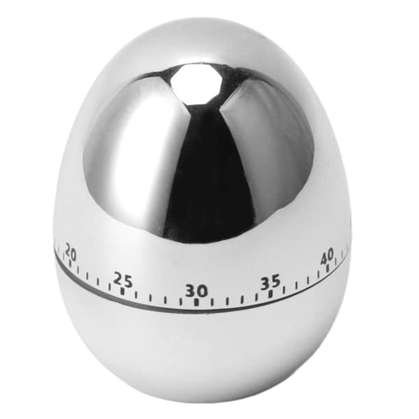 60 minutter mekanisk eggtimer kjøkken matlagningsalarm klokke sølv manuell