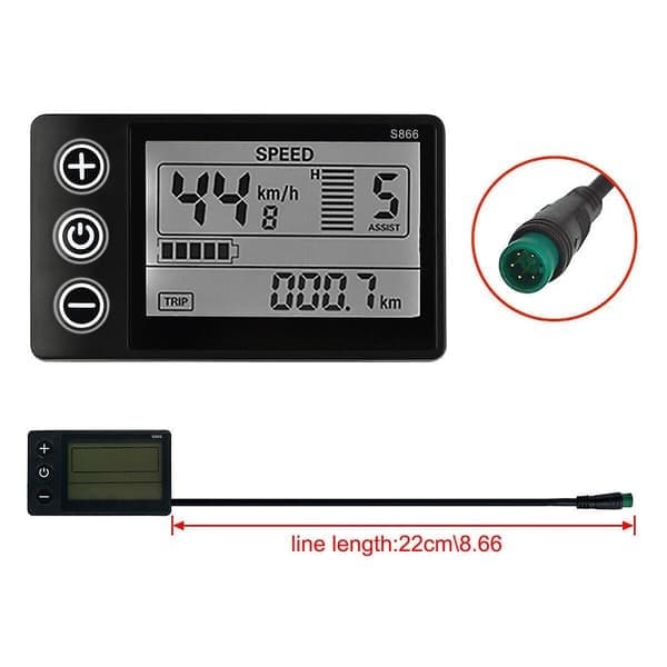 LCD-display til elcykel 24V/36V/48V Display Elcykel