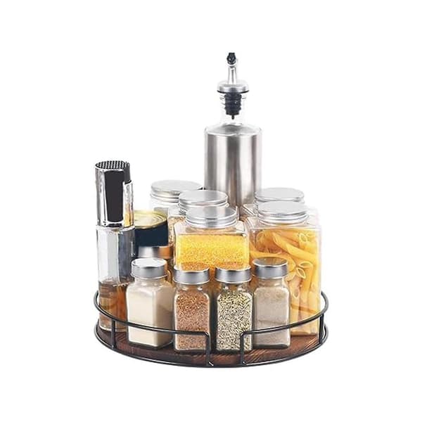 Non-slip Wooden Turntable for Cabinets, Pantry, Kitchen Countertop, Refrigerator, Spice Rack