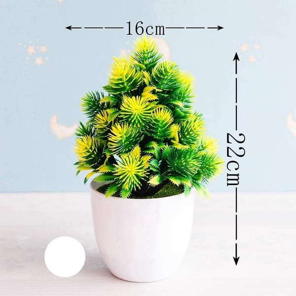 Konstgjorda växter, Mini Falsk Växt Topiary Blommor Gräs Tallkruka