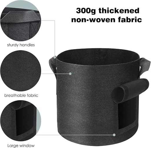 2-pack potatisodlingspåsar, 10 gallon odlingspåsar, blomkruka med handtag