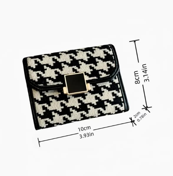 Brun Damplånbok Kompakt Storlek Korthållare Flera Kortfack Stilren Canvas Polyesterfoder Säkert Knäpplås