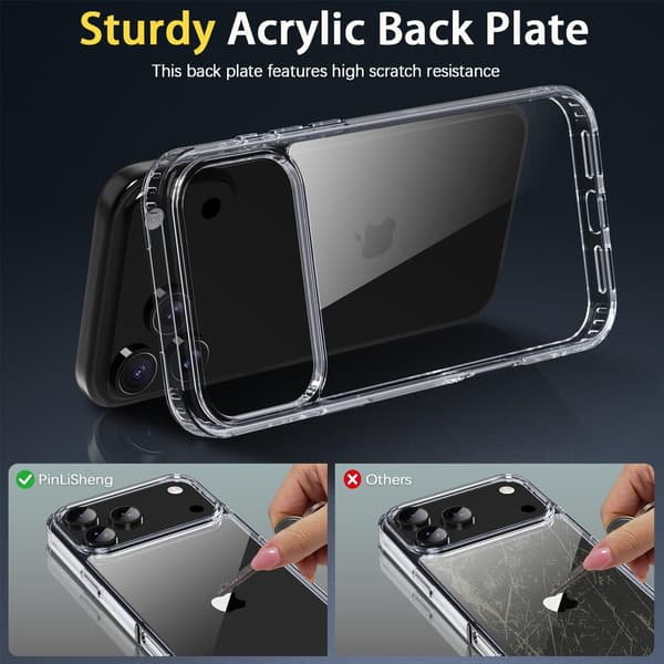Crystal Clear Case for iPhone 17 Pro Max [Military Grade Protection] Shockproof Protective Hard Cover Slim iPhone 17 Pro Max Phone Case, Clear