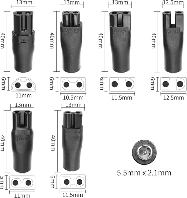 MH-5V 6-pack, 1M USB-laddare för elektriska rakapparater, rakapparater