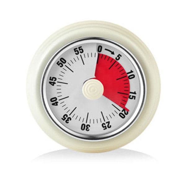 Magnetisk metalltimer – Manuell opptrekking, ingen batteri, tidsvisualisering for kjøkken, arbeid, studier – Off-white Off white