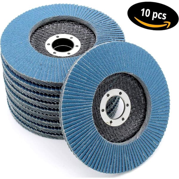 Flap disc | blue | 10 pcs | Ø 125 mm | grit 80 | Stainless steel | Sanding discs | Flap discs