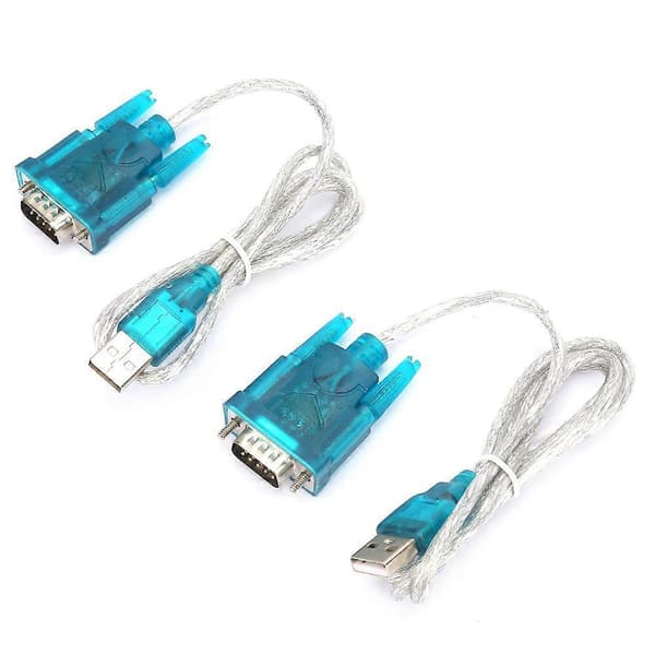 2 stk. HL-340 USB til RS232 seriel portadapter 9-bens serielt kabel