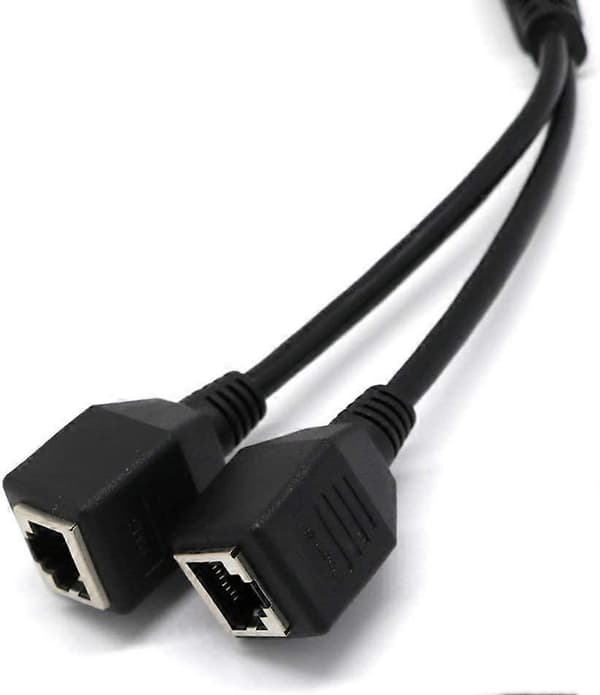 Network Splitter Adapter Cable RJ45 1 Male to 2 Female Socket Ports Ethernet LAN Cable Network Splitter Adapter