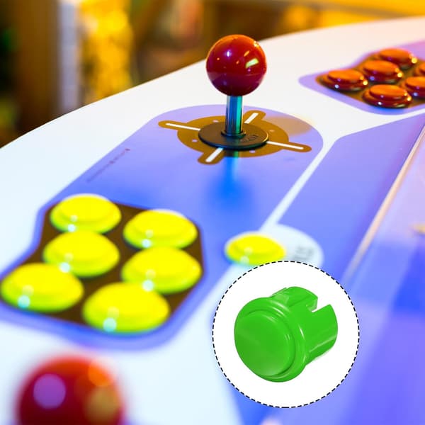 Starts Arcade-knapper ABS Micro Card Plug-knap til rammemaskine Fighting Game Console DC 12V Grøn pakke med 8